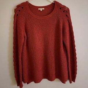 Rag Poets Rust Colored Knit Sweater